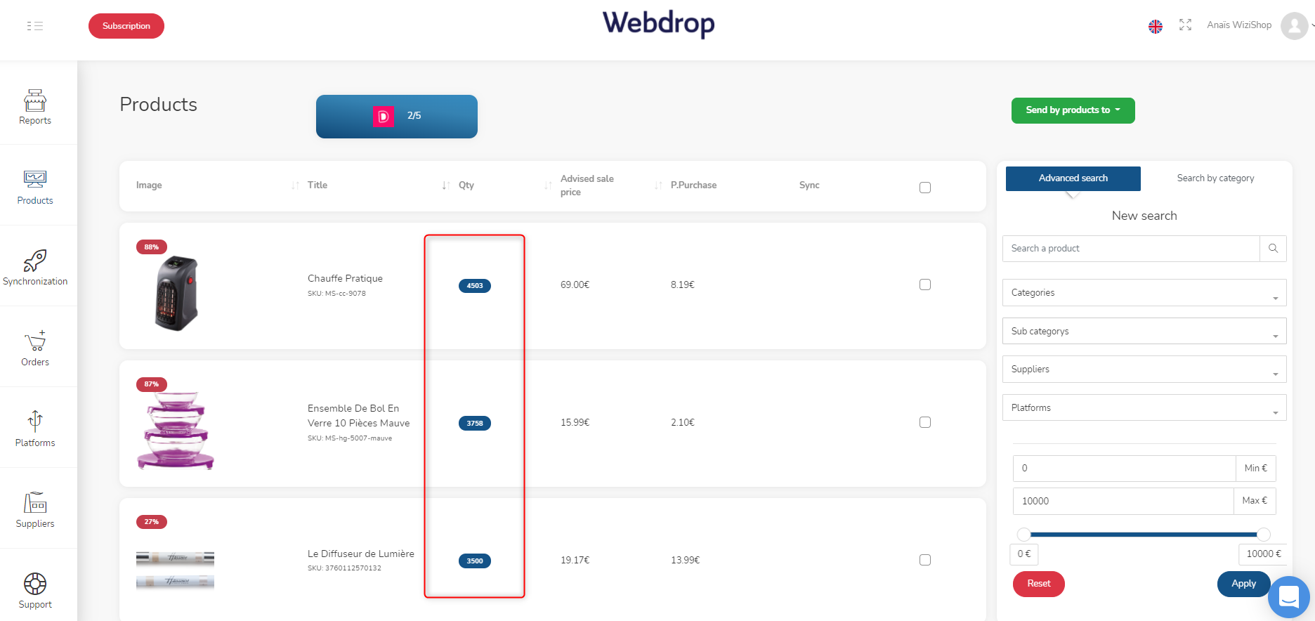 webdrop grade